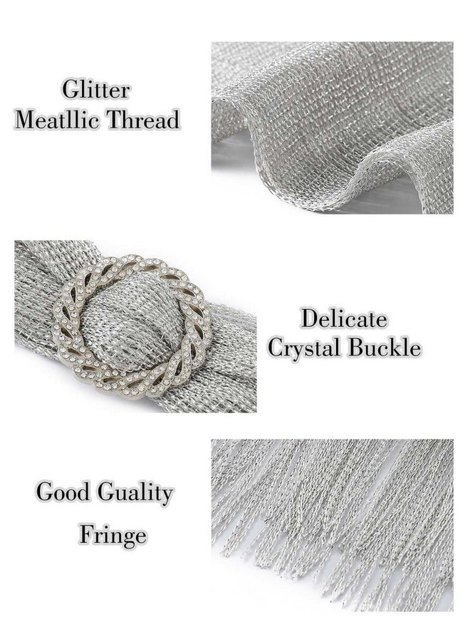 Aukmla - Shawls And Wraps For Evening Dresses With Crystal Buckle Weddings Accessories For Bride And Bridesmaids (A-Silver) - Image 1