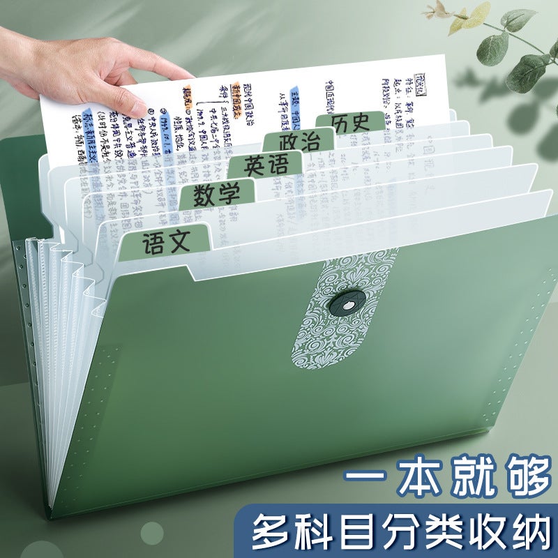 12-Grids Organ Bag Folder Student Test Paper Folder 8-Grids Cute Transparent Classification Storage A4 Multi-Layer Storage Bag - Image 4