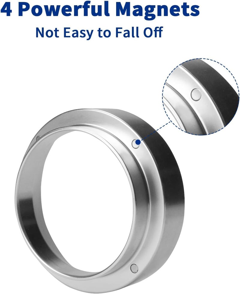 NALACAL **NALACAL 51mm قمع توزيع الإسبريسو المغناطيسي، حلقة توزيع دقيقة للقهوة متوافقة مع فلتر الإسبريسو بقطر 51 مم، قمع معدني سهل الاستخدام لتوزيع الإسبريسو، إكسسوارات للباريستا للاستخدام المنزلي والمطبخ** - Image 4