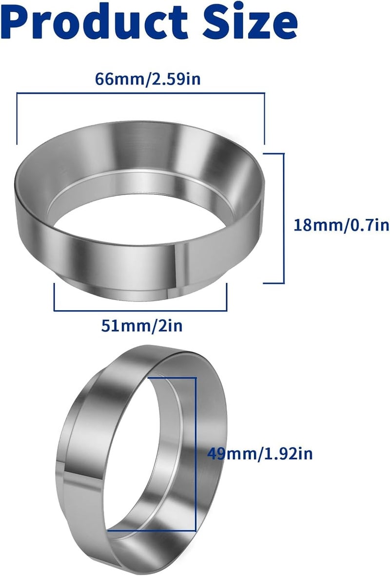 NALACAL **NALACAL 51mm قمع توزيع الإسبريسو المغناطيسي، حلقة توزيع دقيقة للقهوة متوافقة مع فلتر الإسبريسو بقطر 51 مم، قمع معدني سهل الاستخدام لتوزيع الإسبريسو، إكسسوارات للباريستا للاستخدام المنزلي والمطبخ** - Image 2