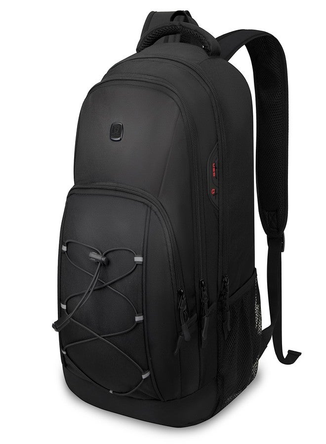 Goloni Laptop Backpack for Men Women, 17 Inch Travel Backpack with USB Charging Port, Water Resistant Lightweight Backpack with Compartments, 30L Casual Daypack,Black - Image 1