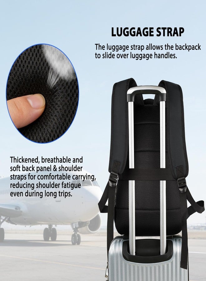 Goloni Laptop Backpack for Men Women, 17 Inch Travel Backpack with USB Charging Port, Water Resistant Lightweight Backpack with Compartments, 30L Casual Daypack,Black - Image 3