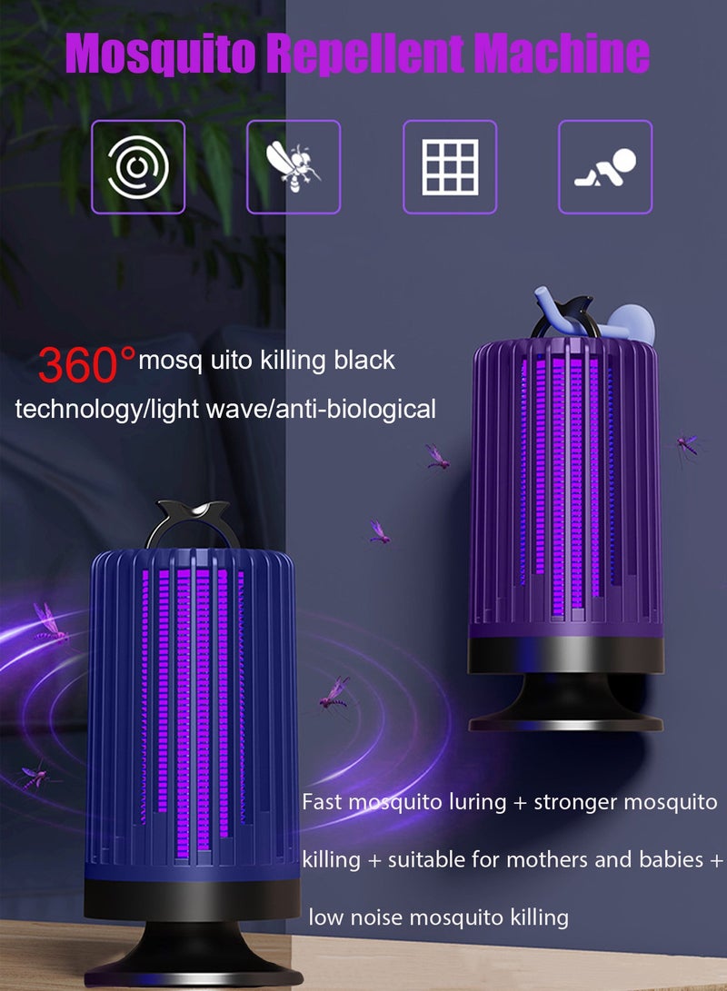مصباح قاتل البعوض الكهربائي مع شحن USB وضوء LED مصيدة ذباب كهربائية داخلية وخارجية قاتل البعوض الإلكتروني طارد البعوض - Image 2