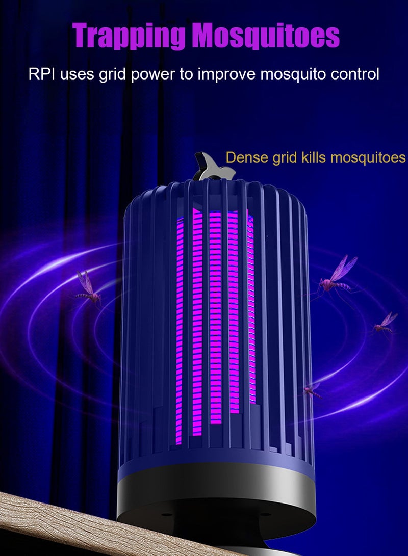 مصباح قاتل البعوض الكهربائي مع شحن USB وضوء LED مصيدة ذباب كهربائية داخلية وخارجية قاتل البعوض الإلكتروني طارد البعوض - Image 4