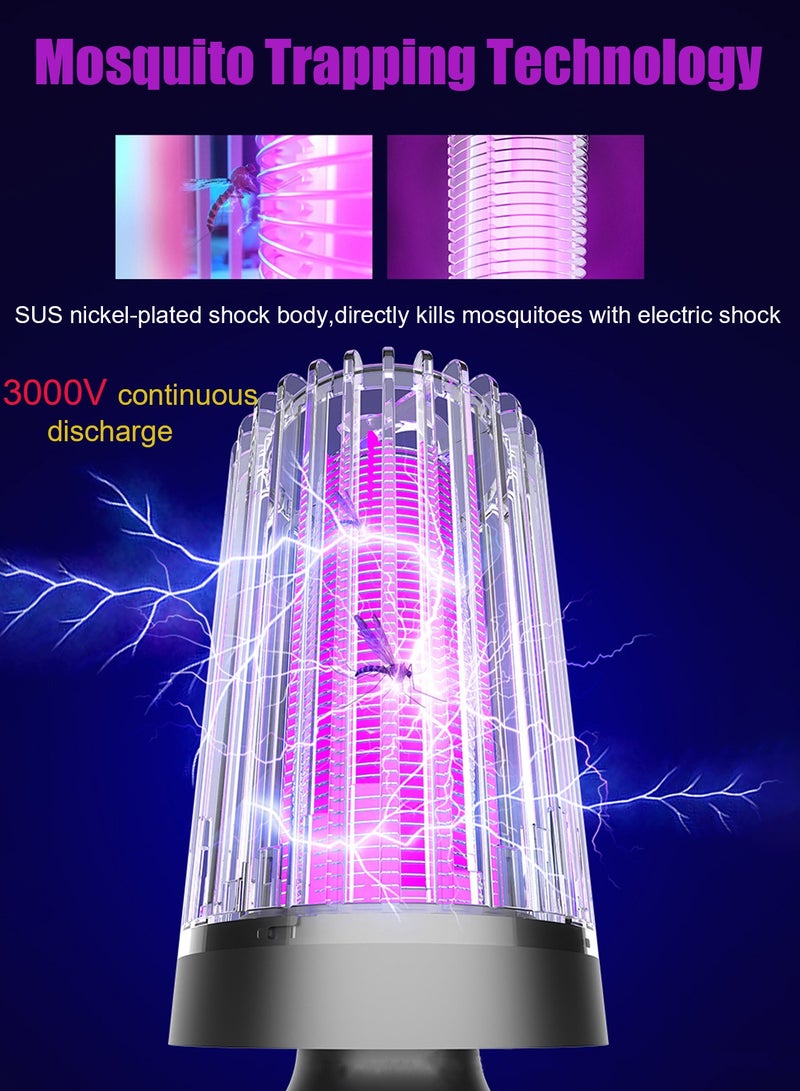 مصباح قاتل البعوض الكهربائي مع شحن USB وضوء LED مصيدة ذباب كهربائية داخلية وخارجية قاتل البعوض الإلكتروني طارد البعوض - Image 5