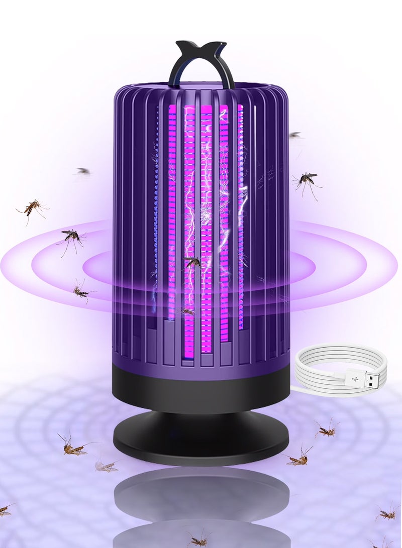 مصباح قاتل البعوض الكهربائي مع شحن USB وضوء LED مصيدة ذباب كهربائية داخلية وخارجية قاتل البعوض الإلكتروني طارد البعوض - Image 1