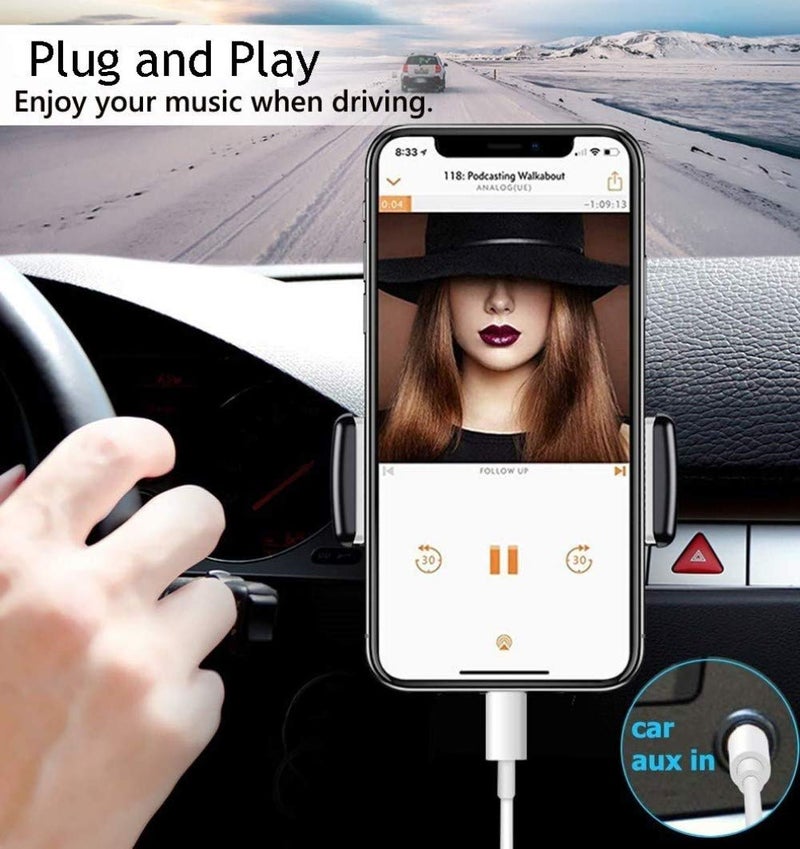 wamaxlink iPhone Aux Cord for Car, 2 Pack [Apple MFi Certified] Lightning to 3.5 mm AUX Audio Cable Cord for Car Home Stereo, Speaker, Headphone Compatible with iPhone 14 13 12 11 Pro Max XS XR X 8, 3.3ft White - Image 5