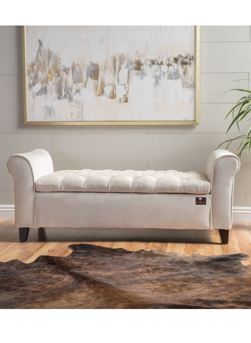 Wooden Twist Wooden Twist Zamansız Premium Wood Upholstered Flip top Storage Bench - Image 1