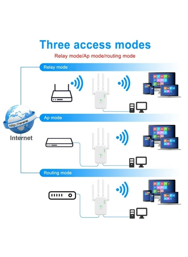 واي فاي تمديد, واي فاي إشارة مكرر, 1200Mbps, 5G / 2.4G مزدوج النطاق واي فاي تمديد, النطاق العريض / واي فاي تمديد, إعداد لمسة واحدة, التوصيل واللعب - Image 3