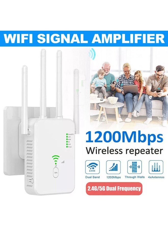 واي فاي تمديد, واي فاي إشارة مكرر, 1200Mbps, 5G / 2.4G مزدوج النطاق واي فاي تمديد, النطاق العريض / واي فاي تمديد, إعداد لمسة واحدة, التوصيل واللعب - Image 1