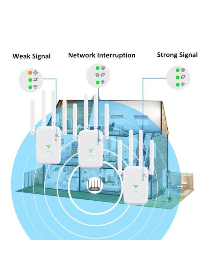 واي فاي تمديد, واي فاي إشارة مكرر, 1200Mbps, 5G / 2.4G مزدوج النطاق واي فاي تمديد, النطاق العريض / واي فاي تمديد, إعداد لمسة واحدة, التوصيل واللعب - Image 4
