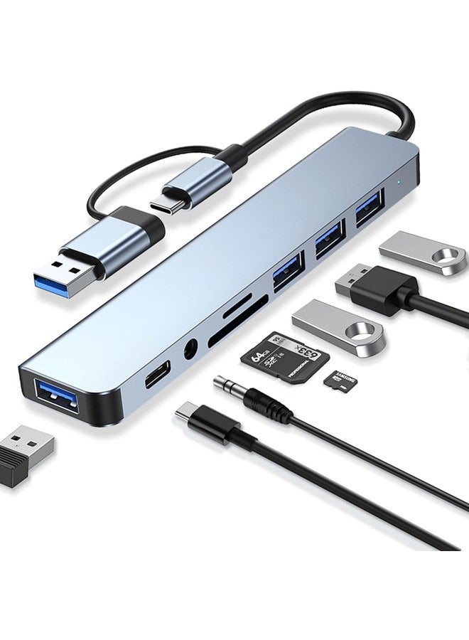 فيب هوم يو إس بي سي محور، 8 في 1 نوع سي محور متعدد المنافذ مهايئ مع توصيل طاقة 4K/يو إس بي سي/إيثرنت/2 يو إس بي/إس دي/تي إف قارئ بطاقة متوافق مع أجهزة ماك بوك برو/لينوفو/ديل/إتش بي/إكس بي ساند المزيد من النوع سي - Image 1