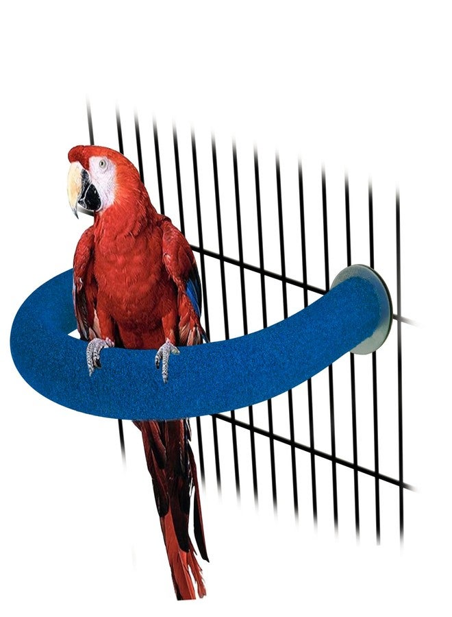 Rypet U Shape Parrot Perch Stand Toy for Paw Grinding Clean Stick Exercise, Rough-Surfaced Quartz Bird Perch Standing Cage Accessories for for Small Parakeets Cockatiels Conures Macaws Finches(Red) - Image 1