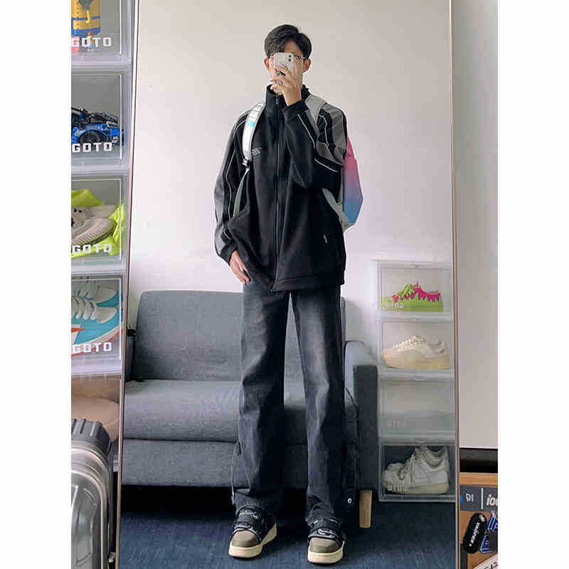 Unisex Classic Denim Jeans Loose Fit Daily Outdoor Wear - Image 1
