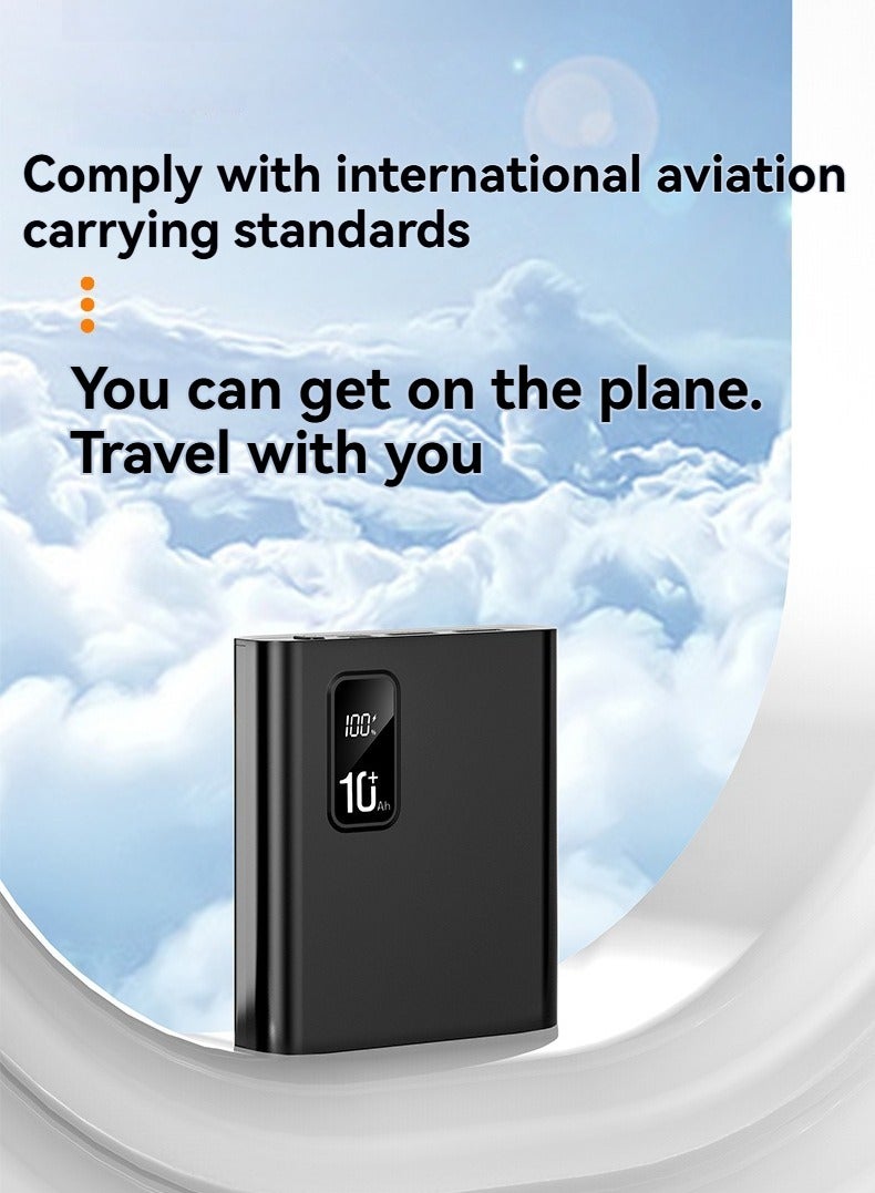 20000 mAh Digital Display Compact Power Bank Portable Mini Fast Charge Large Capacity Mobile Power Bank (Black)  - Image 2
