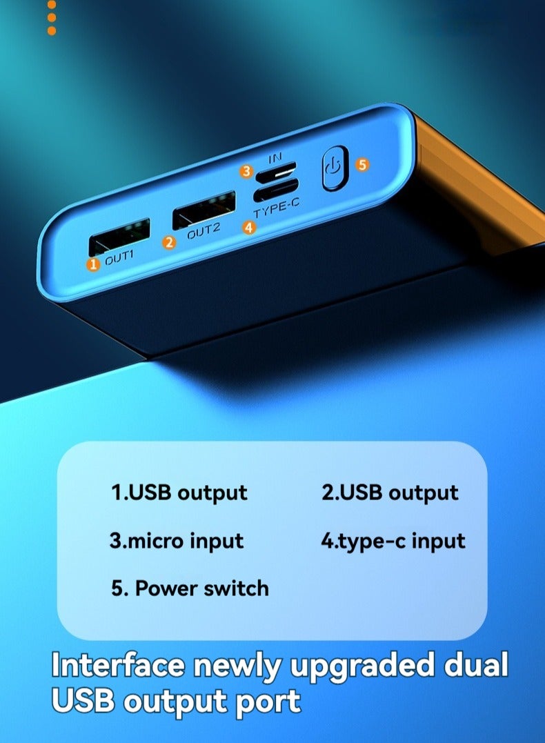 20000 mAh Digital Display Compact Power Bank Portable Mini Fast Charge Large Capacity Mobile Power Bank (Black)  - Image 3