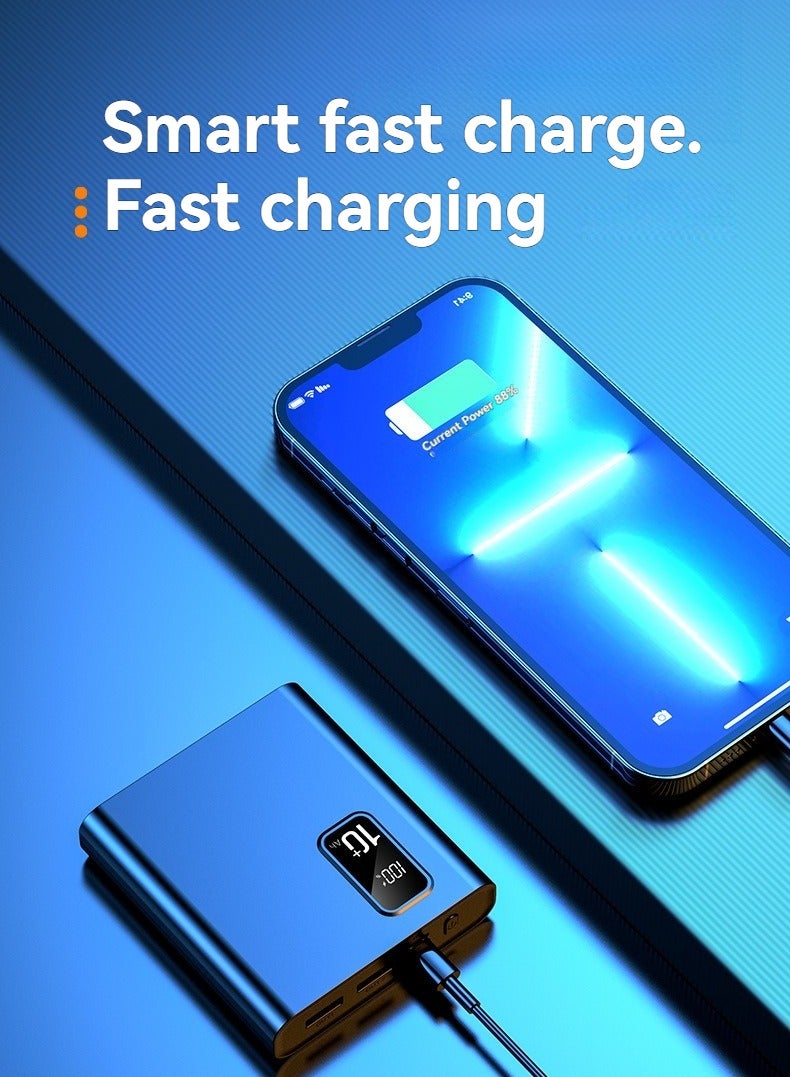 20000 mAh Digital Display Compact Power Bank Portable Mini Fast Charge Large Capacity Mobile Power Bank (Black)  - Image 4
