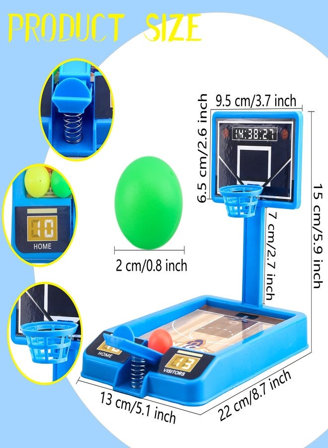 Restroma 8 Pack Tabletop Basketball Game Mini Basketball Game Desktop Basketball Toys for Kids Toys Girls Party Favors Classroom Prizes, 2 Colors - Image 2
