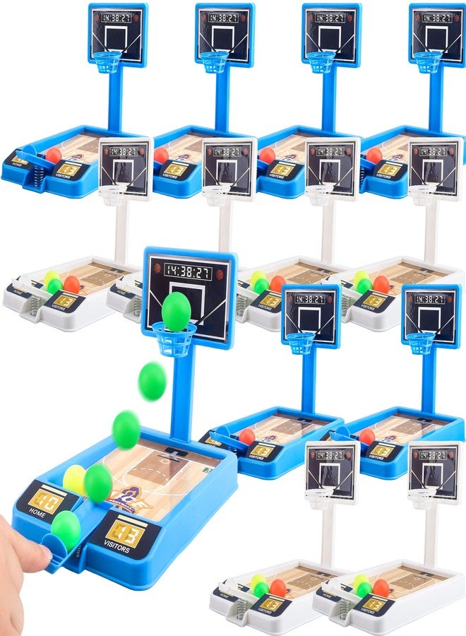 Restroma 8 Pack Tabletop Basketball Game Mini Basketball Game Desktop Basketball Toys for Kids Toys Girls Party Favors Classroom Prizes, 2 Colors - Image 1