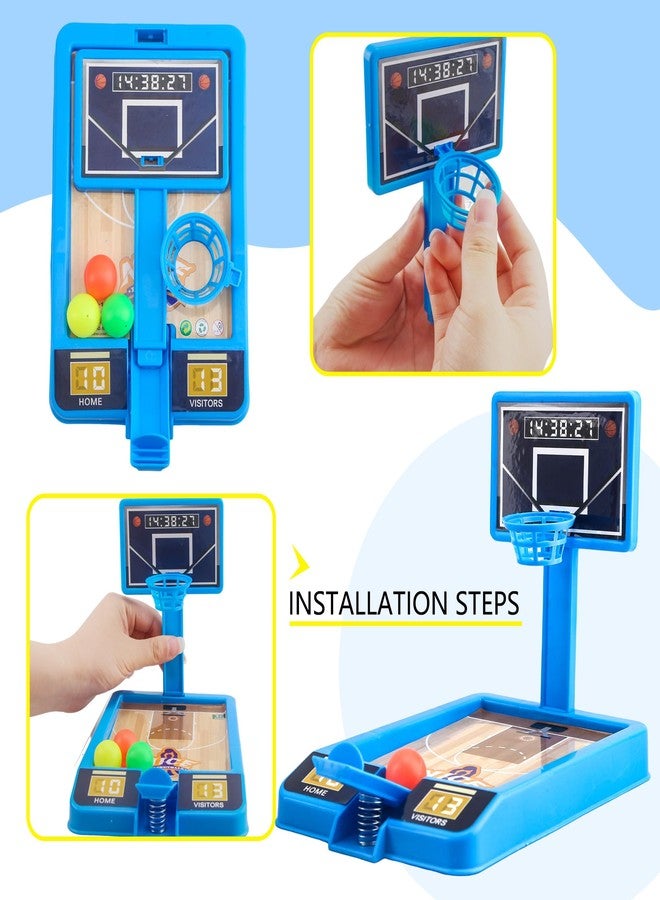 Restroma 8 Pack Tabletop Basketball Game Mini Basketball Game Desktop Basketball Toys for Kids Toys Girls Party Favors Classroom Prizes, 2 Colors - Image 3
