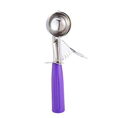 Saebye Cookie Scoop - #30 (1.22 oz) - Disher, Portion Scoop, Food Scoop - Portion Control - 18/8 Stainless Steel, Purple Handle - Image 3