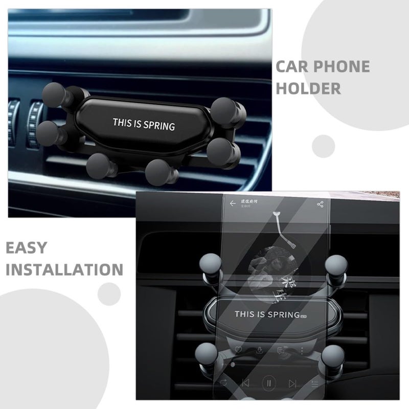 Universal 7 Point Car Air Vent Phone Holder Black for Dashboard Navigation - Image 4