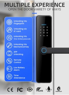EVEREEN LS-C91 Smart WiFi Fingerprint Door Lock - 8 Unlock Methods | App, Bluetooth, Key, Password, Card, Combo | Secure Home Entry System (Black, Tuya version)  - Image 2