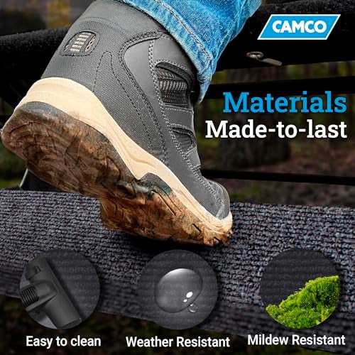 Camco Wrap Around RV Step Rug - for Manual & Electric RV Steps - Fits 18" Wide Steps - Weather-Resistant - Gray (42925) - Image 5