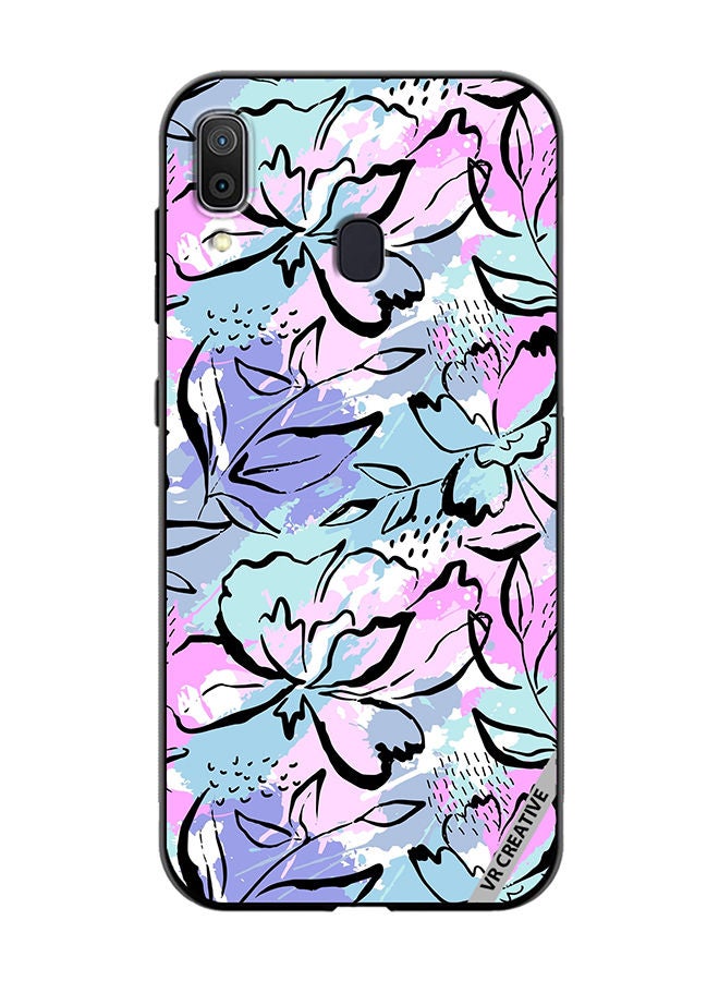 VR CREATIVE Protective Case Cover For Samsung Galaxy A30 Abstract Flowers Print Design Multicolour - Image 1