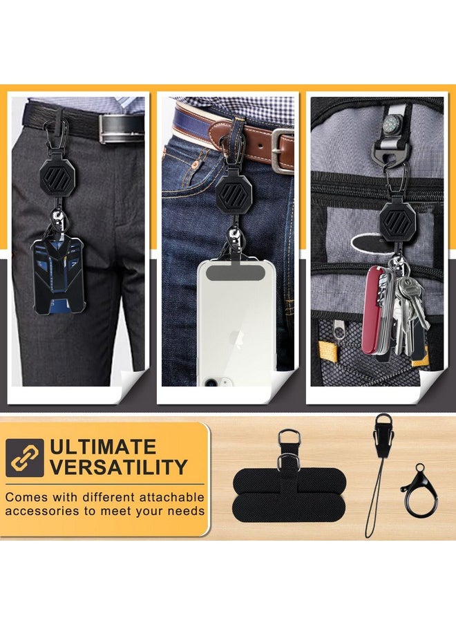 Heavy Duty Retractable Keychain, Badge Holder Retractable Clip, Badge Reel With 31”Steel Cord, Key Ring, Lobster Claw Clasp And Phone Tethers (2 Pack) - pzsku/ZB8CAD21749892E357F60Z/45/_/1731922177/cf15f5d0-133c-45d7-8cf3-0d9110962d79