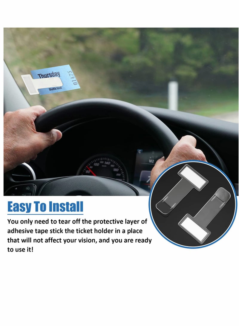 Generic 10 Pcs Clear Car Parking Ticket Holder Clips, Adhesive Business Card Holders for Windscreen, Vehicle Permit and Work Pass Clips for Cars, Vans, and Caravans. - Image 2