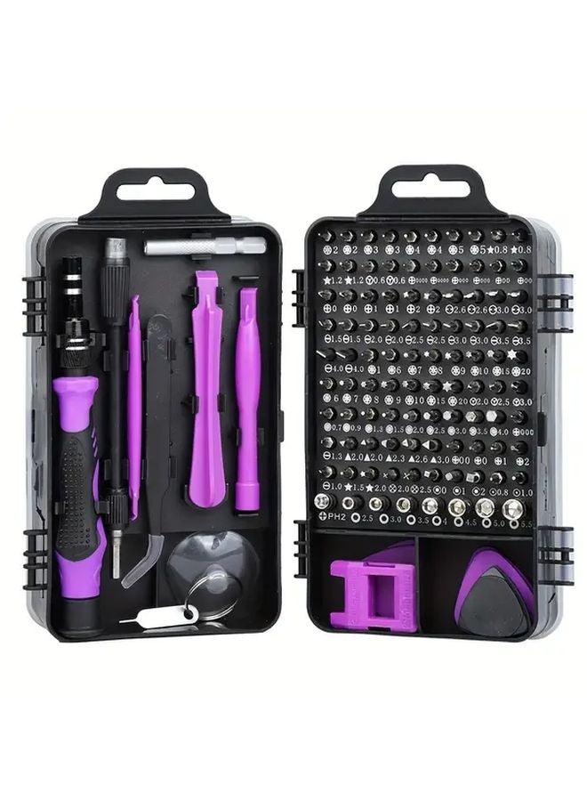115 In 1 Purple Mobile Phone Repair Tool Kit Multifunctional Precision Screwdriver Set For Phone Watch Laptop - Image 1