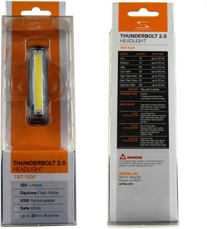 Serfas Thunderbolt 20 Front Light One Size - Image 2