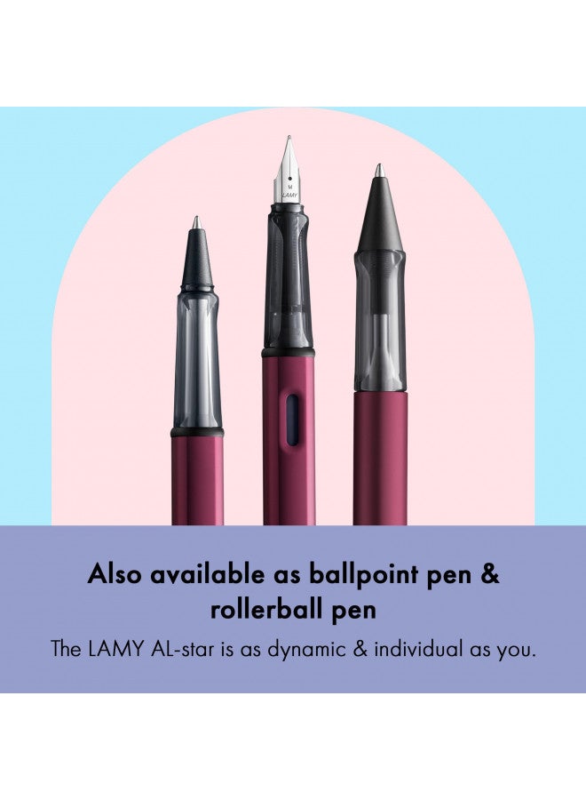 LAMY AL-star black purple - Fountain Pen with ergonomic grip & polished steel nib in size F - lightweight aluminum body - including LAMY T 10 blue cartridge - Right-Handed - Image 3