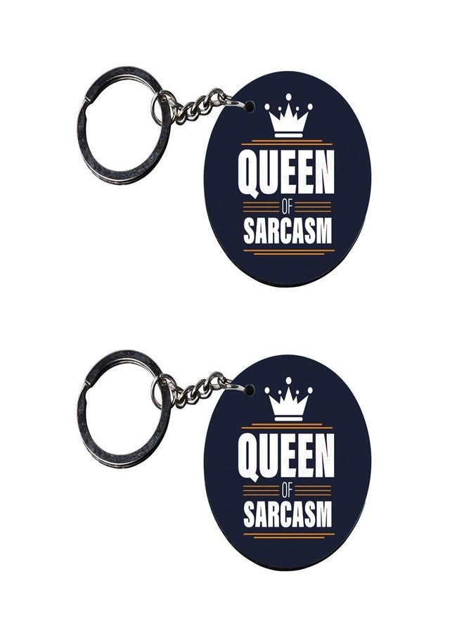 Tinywalk Set of 2 | Circle Shape Printed Wooden Keychains Queen | Circle Shape keyrings | Circle Shape Keychains| Printed keyrings - Image 2