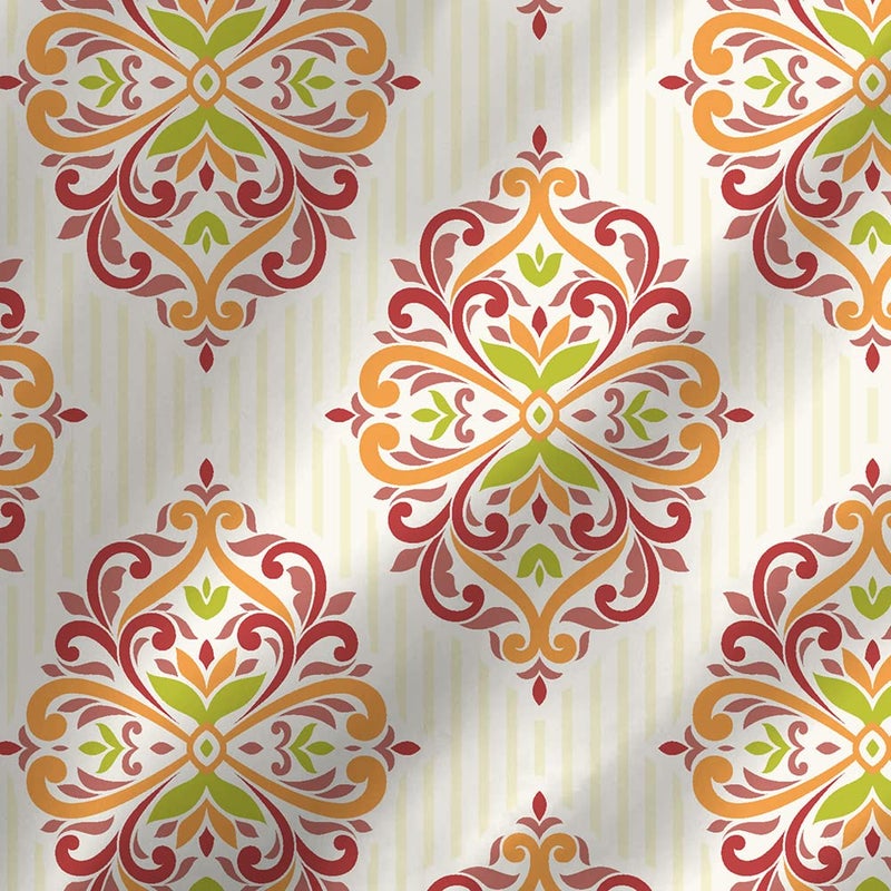 Layers ملاءة سرير كينج بحجم 225TC قطن مقوى مع 2 غطاء وسادة (خردلي/أحمر، نمط عرقي) ، ملاءة سرير كينج، فائقة النعومة، متينة، مقاومة للتجاعيد، مجموعة دوراكاونت - Image 4