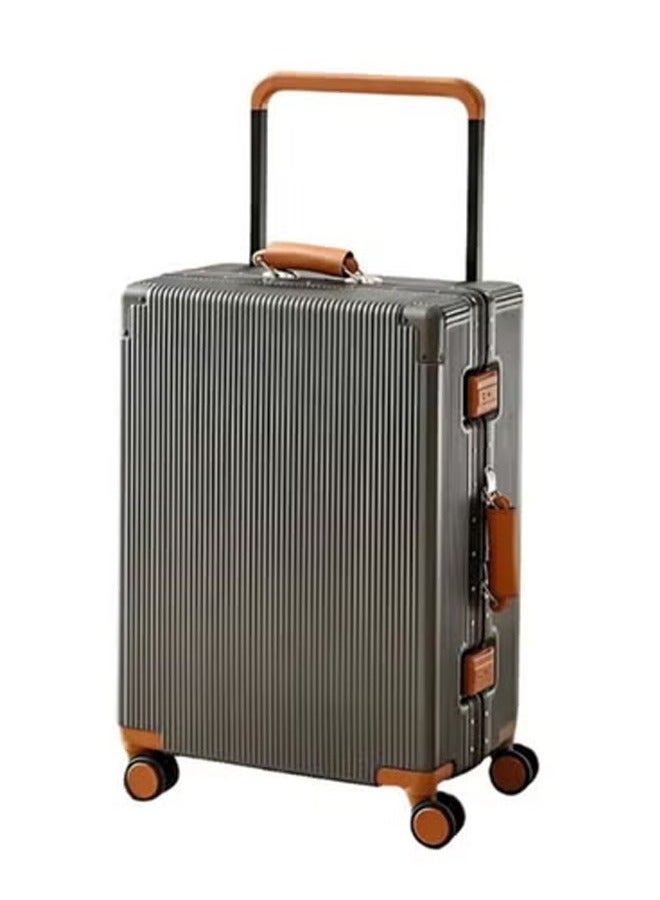 keke Durable Hard Shell Trolley Suitcase with 4 Spinner Wheels Silver Grey 20*24 Inches  - Image 2