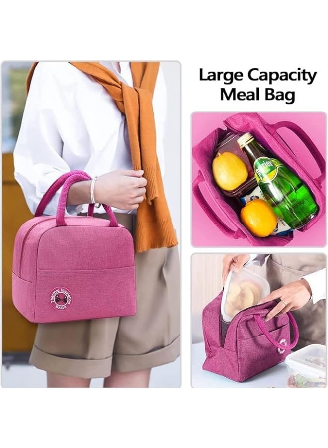 6L Reusable Thermal Lunch Bag Canvas with Handles, Insulated Food Container for Office, Gym, School, Students, Aluminum Foil for Travel and Picnic (Grey) - Image 5