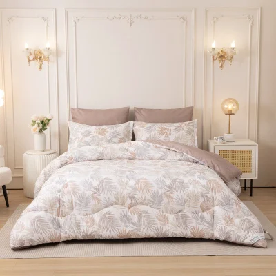 Donetella Printed Duvet Set, Queen Size Fits 180x200 cm - 4-Pcs Bed Set, Brushed Microfiber Fabric - 1 Duvet Cover, 1 Fitted Sheet, 1 Pillow Shams, 1 Pillowcases (Filler Not Included)