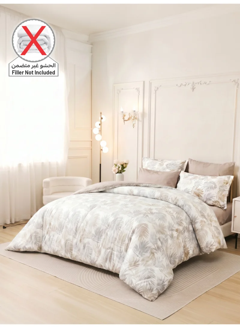 Donetella QUEEN (180x200 cm) Printed Duvet Set, Queen Size Fits 180x200 cm - 4-Pcs Bed Set, Brushed Microfiber Fabric - 1 Duvet Cover, 1 Fitted Sheet, 1 Pillow Shams, 1 Pillowcases (Filler Not Included)  | Best Price UAE