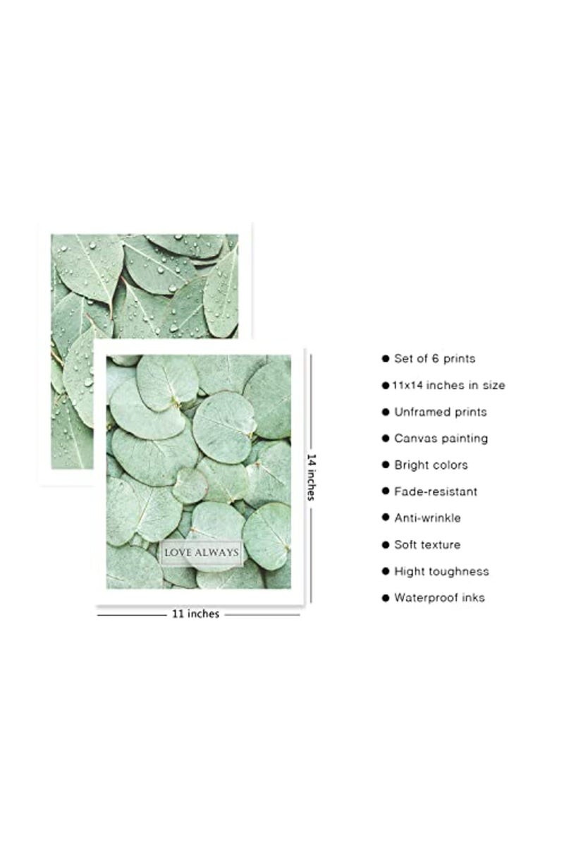 HoozGee Botanical Boho Bathroom Decor Wall Art Prints Inspirational Tropical Leaves Wall Decor Sage Green Leaf Wall Art Pictures Motivational Posters Room Decor (11"x14" UNFRAMED) - Image 2