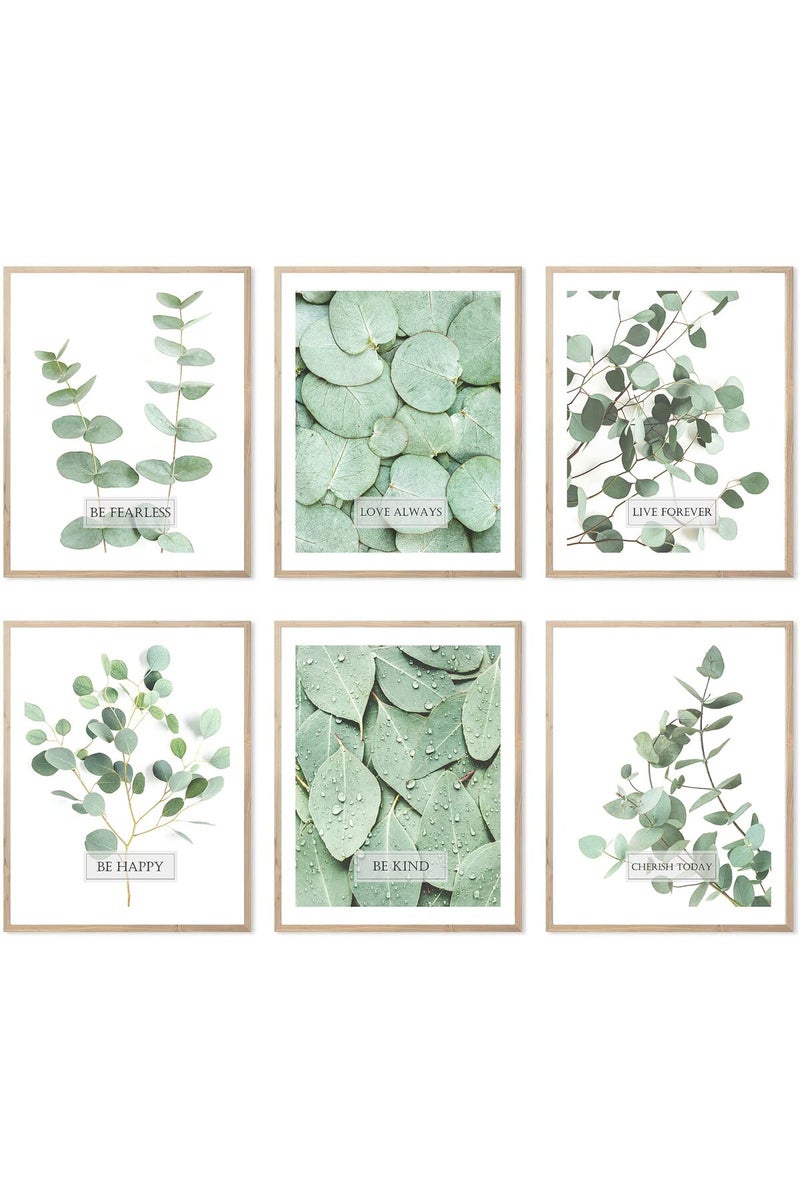 HoozGee Botanical Boho Bathroom Decor Wall Art Prints Inspirational Tropical Leaves Wall Decor Sage Green Leaf Wall Art Pictures Motivational Posters Room Decor (11"x14" UNFRAMED) - Image 1