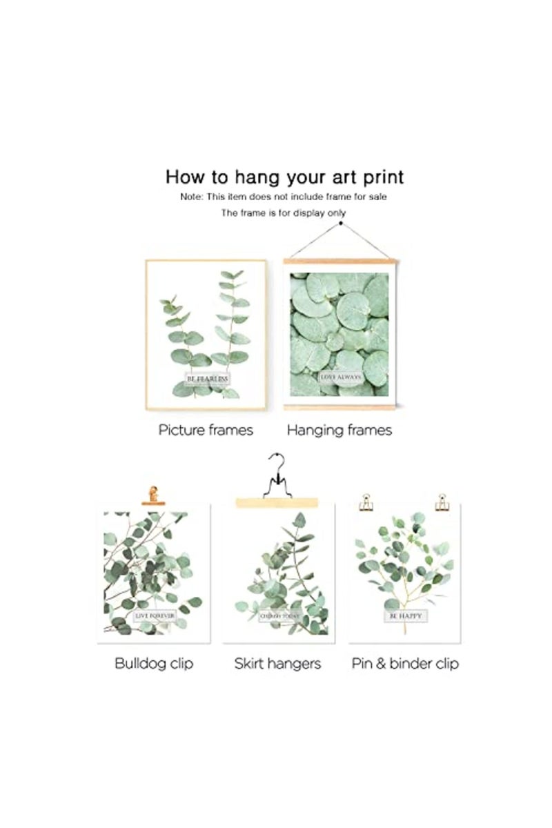 HoozGee Botanical Boho Bathroom Decor Wall Art Prints Inspirational Tropical Leaves Wall Decor Sage Green Leaf Wall Art Pictures Motivational Posters Room Decor (11"x14" UNFRAMED) - Image 3
