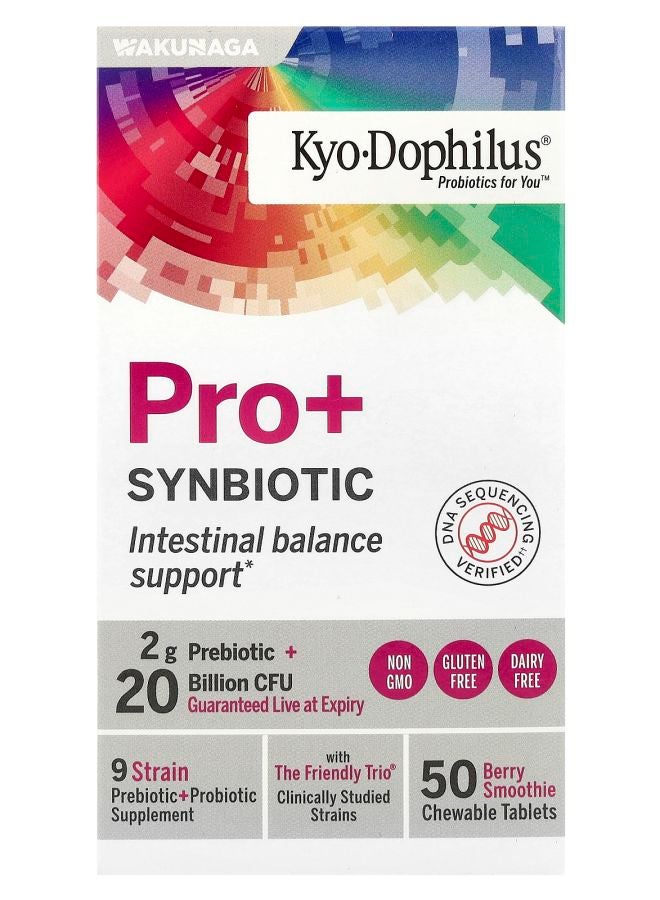 kyolic Kyo-Dophilus® Pro+ Synbiotic Berry Smoothie 50 Chewable Tablets
