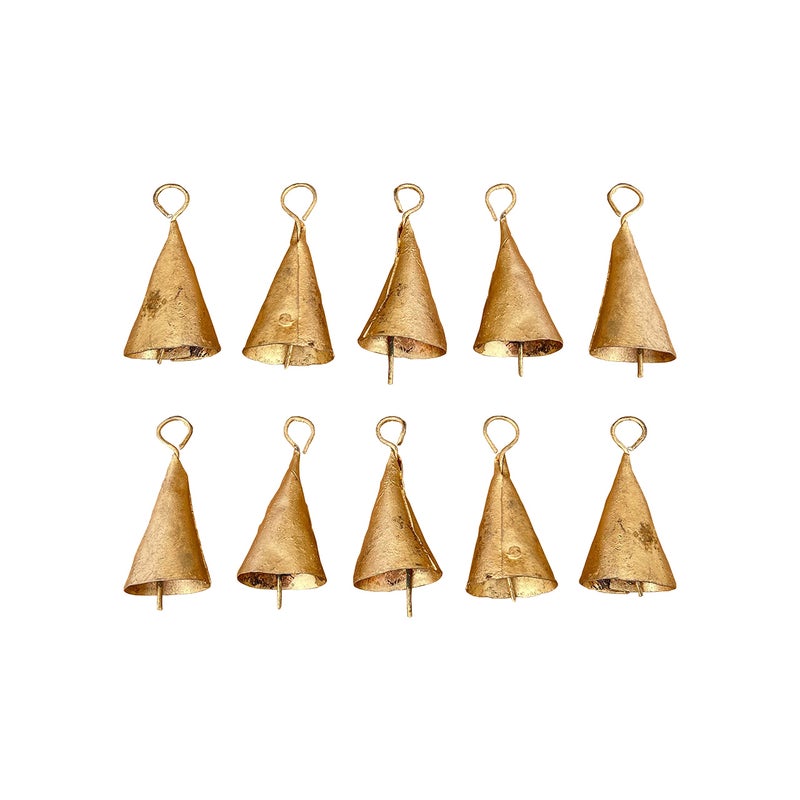 Vivanta 10 Pcs 175 Inch Bells for Crafts  Home Decor  Christmas Bell Ornaments  Christmas Bell Decorations  Christmas Bells for Decoration  Vintage Jingle Bells Small Gold Bell Witch Cow Bells