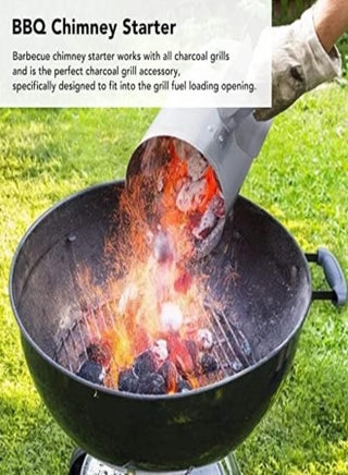Chimney Starter, 11In Heat Resistant Charcoal Chimney Starter, Charcoal Starter With With Quick Release Trigger, Portable Bbq Fan Air Blower Outdoor Cooking Charcoal Barbecue Holder Accessories