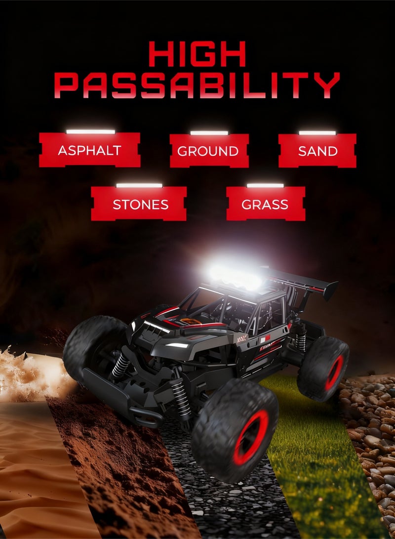 JJRC RC Cars Remote Control Car 1:14 Off Road Monster Truck 2WD Off-Road Climbing Vehicle LED Headlight Rock Crawler,2.4Ghz All Terrain Hobby Truck,Boy Adult Gifts - Image 2