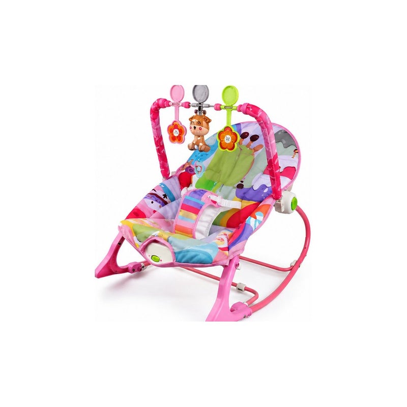 DLC Infant to Toddler Rocker with Hanging Toys, Pink - Image 2