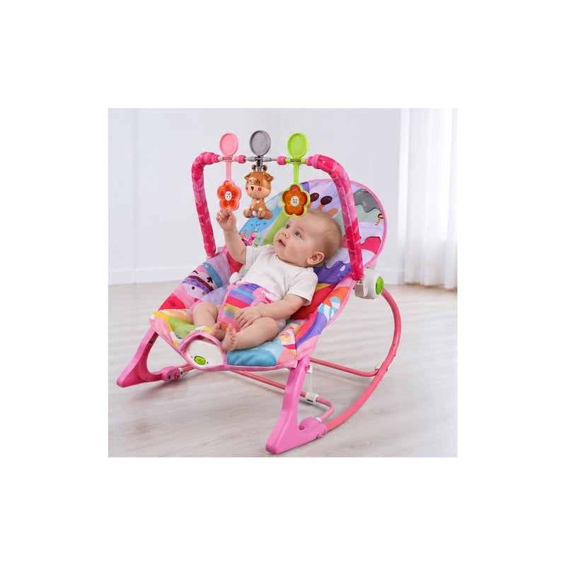 DLC Infant to Toddler Rocker with Hanging Toys, Pink - Image 4