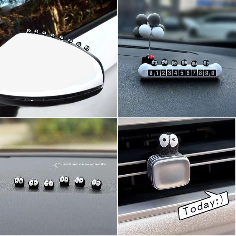Rehero Studio Anime Merch Car Accessories Set - 1 Faceless Male Car Pendant and 40 Soot Sprites Car Rearview Mirror Accessories - Image 5